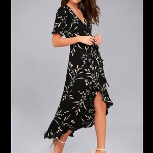 Lulus HiLo Black Wrap dress